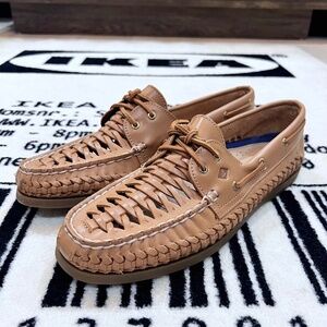 Sperry Authentic Original™ 2 Eye Woven Boat Shoe Flat Heel Tan / Bronzer